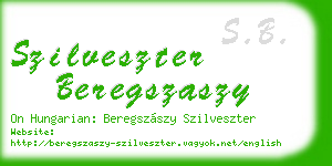 szilveszter beregszaszy business card
